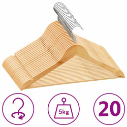 20 Pcs conjunto de cabides antiderrapantes madeira