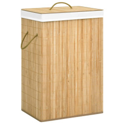 Cesto para roupa suja c/ 2 secções 72 l bambu