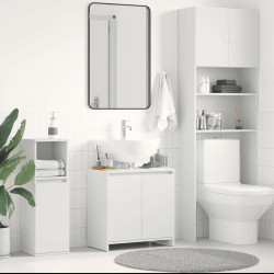 Armário de casa de banho 60x33x61 cm contraplacado branco