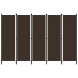 Divisão de quarto com 5 painéis 250x180 cm castanho