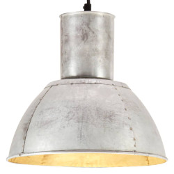 Candeeiro suspenso redondo 25 w 28,5 cm e27 prateado