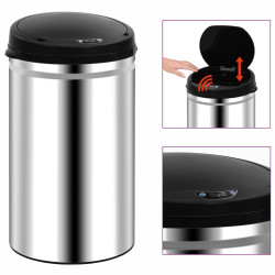 Caixote do lixo com sensor automático 40 l aço inoxidável