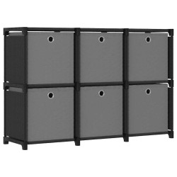 Unid. prateleiras 6 cubos c/ caixas 103x30x72,5cm tecido preto