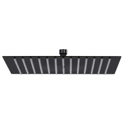 Cabeça de chuveiro quadrada 30x30 cm aço inoxidável preto