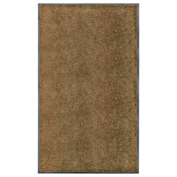 Tapete de porta lavável 90x150 cm castanho