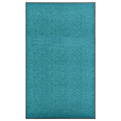 Tapete de porta lavável 90x150 cm azul ciano