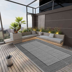 Tapete de exterior 190x290 cm arakil PP cinzento