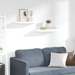 Prateleiras de parede suspensas 2 pcs 50x23,5x3,8cm MDF branco