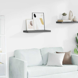 Prateleira de parede suspensa 60x23,5x3,8 cm MDF cinzento