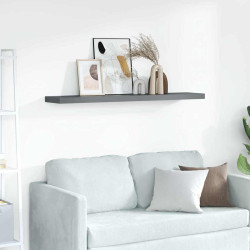 Prateleira de parede suspensa 120x23,5x3,8 cm MDF cinzento