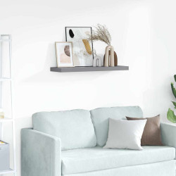 Prateleira de parede suspensa 80x23,5x3,8 cm MDF cinzento