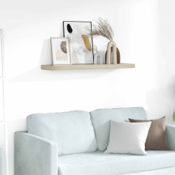 Prateleira de parede suspensa 90x23,5x3,8 cm MDF cor carvalho