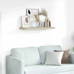 Prateleira de parede suspensa 80x23,5x3,8 cm MDF cor carvalho