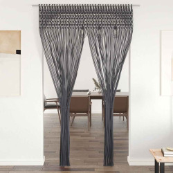 Cortina macramé 140x240 cm algodão antracite
