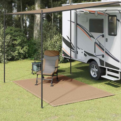 Tapete de campismo para tenda 250x200 cm cinzento-acastanhado