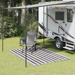 Tapete de campismo para tenda 200x300 cm antracite e branco
