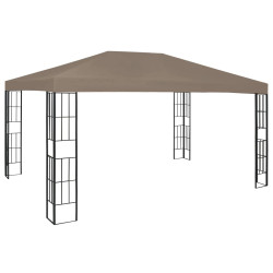 Gazebo 4x3 m cinzento-acastanhado