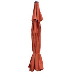 Tecido de substituição p/ guarda-sol exterior 500 cm terracota