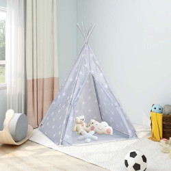 Tenda teepee infantil c/ saco de poliéster 115x115x160 cm cinza