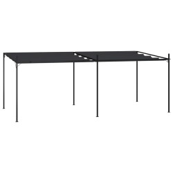 Gazebo com toldo retrátil 600x300x233 cm antracite