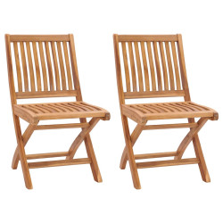 Cadeiras de jardim dobráveis 2 pcs madeira de teca maciça