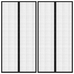 Cortinas de porta anti-insetos magnéticas 2 pcs 220x100cm preto