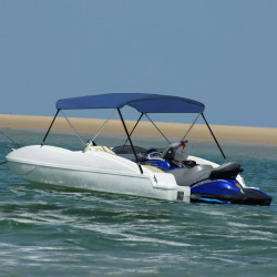 Toldo em 2 arcos bimini 150x120x110 cm azul-marinho