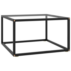 Mesa de centro 60x60x35 cm vidro temperado preto