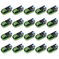 Cintas de fixação c/ roquete 20 pcs 800 dan 6 m verde