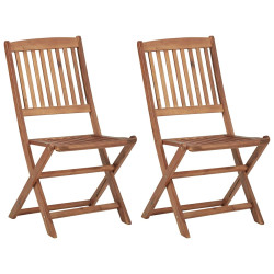 Cadeiras de jardim dobráveis 2 pcs madeira acácia maciça