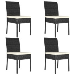 Cadeiras de jantar para jardim 4 pcs vime PE preto