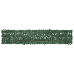 Tela de varanda com folhas verde-escuras 500x100 cm