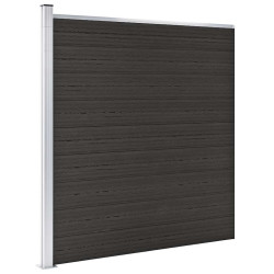 Painel de vedação wpc 175x186 cm preto