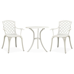 3 Pcs conjunto de bistrô alumínio fundido branco