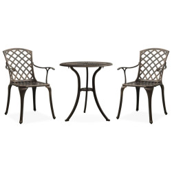 3 Pcs conjunto bistrô alumínio fundido bronze