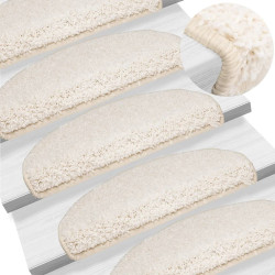Tapetes de escada 10 peças 65x21x4 cm branco semicircular grande