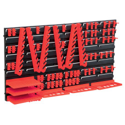 71 Pcs kit de arrumação com painéis de parede vermelho e preto