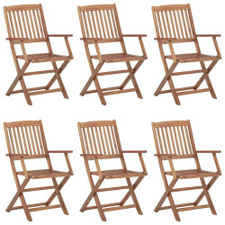 Cadeiras de jardim dobráveis 6 pcs madeira de acácia maciça