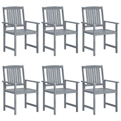 Cadeiras de jardim 6 pcs madeira de acácia maciça cinzento