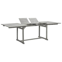 Mesa de jantar p/ jardim (160-240)x100x75 cm acácia maciça
