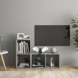 Móveis de TV 2 pcs derivados de madeira cinzento cimento