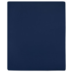 Lençóis ajustáveis 2 pcs 180x200 cm algodão jersey azul marinho
