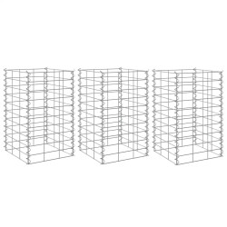 Canteiro/gabião elevado 3 pcs 30x30x50 cm ferro