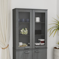 Topo p/ armário alto hamar 85x35x100 pinho maciço cinza-escuro