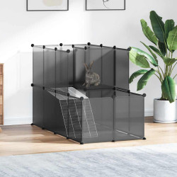 Gaiola para animais pequenos 142x74x93 cm PP e aço preto