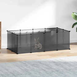 Gaiola para animais pequenos 144x74x46,5 cm PP e aço preto
