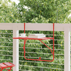 Mesa para varanda 60x40 cm aço vermelho
