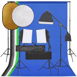 Kit estúdio fotográfico c/ conj. de iluminação/fundo/refletor