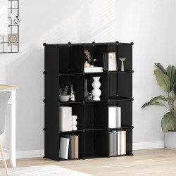 Organizador de arrumação com 12 cubos PP preto