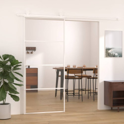 Porta deslizante em vidro esg e alumínio 90x205 cm branco